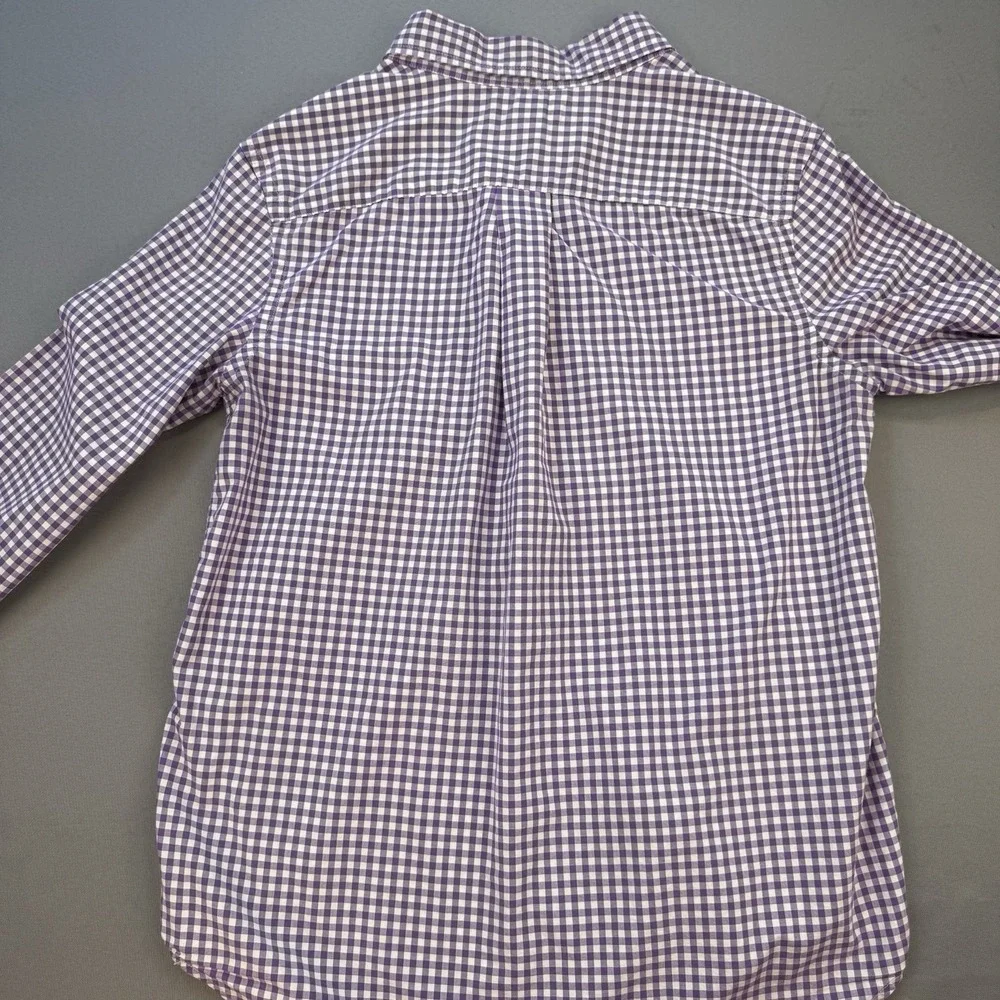 Ralph Lauren‎ Boys Large Purple Button Up Check Gingham Poplin Dress Shirt